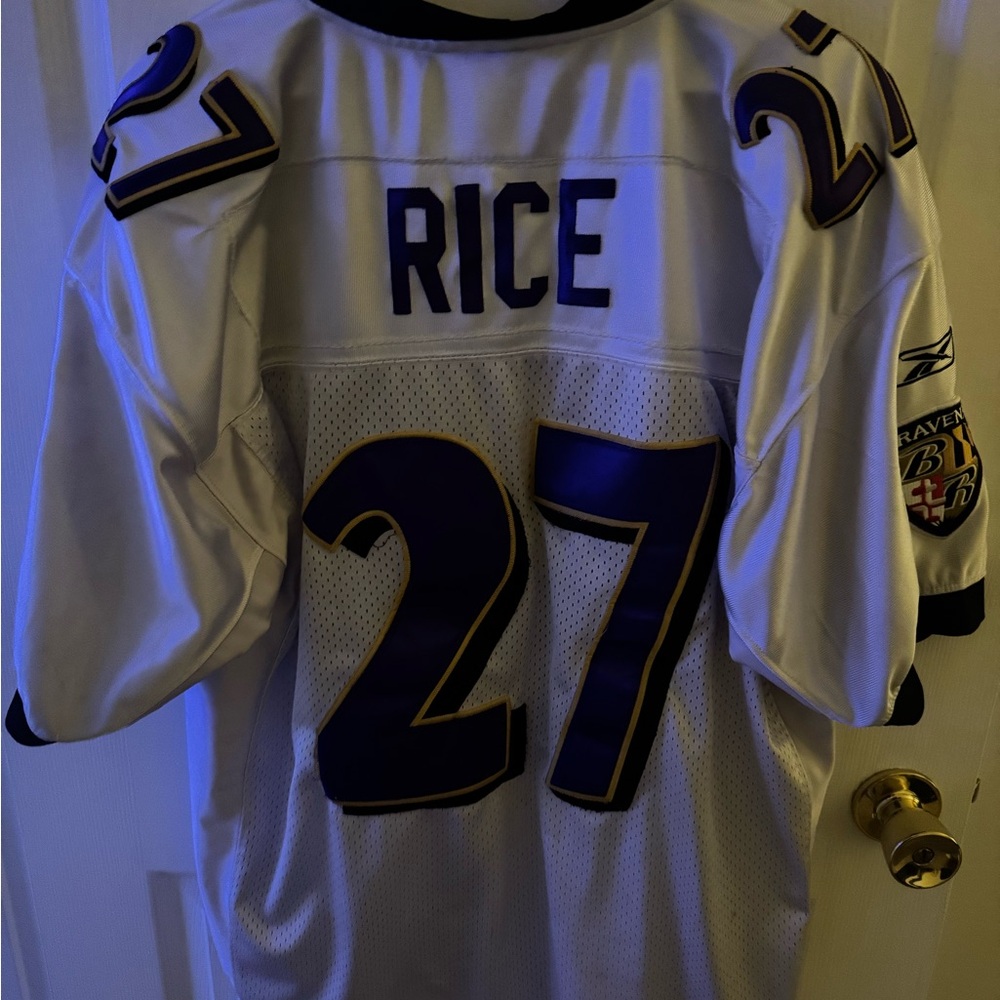 Ravens White Ray Rice Reebok jersey - Picture 2 of 2